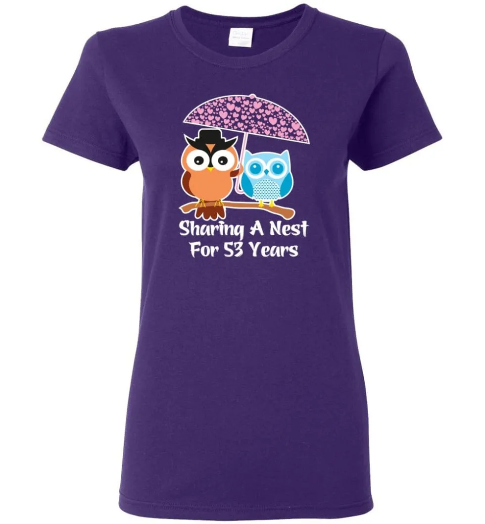 53 Years Wedding Anniversary Gifts Valentine's Day Women Tee