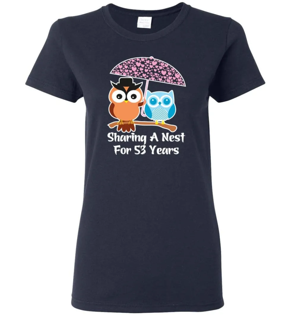 53 Years Wedding Anniversary Gifts Valentine's Day Women Tee