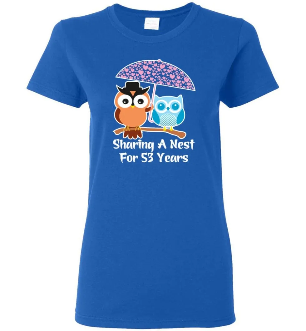 53 Years Wedding Anniversary Gifts Valentine's Day Women Tee