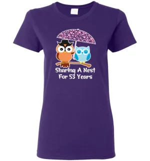 53 Years Wedding Anniversary Gifts Valentine's Day Women Tee