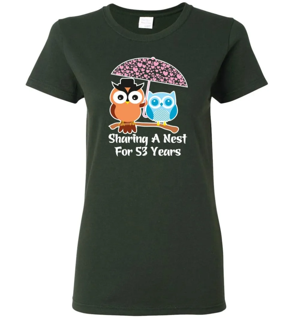 53 Years Wedding Anniversary Gifts Valentine's Day Women Tee