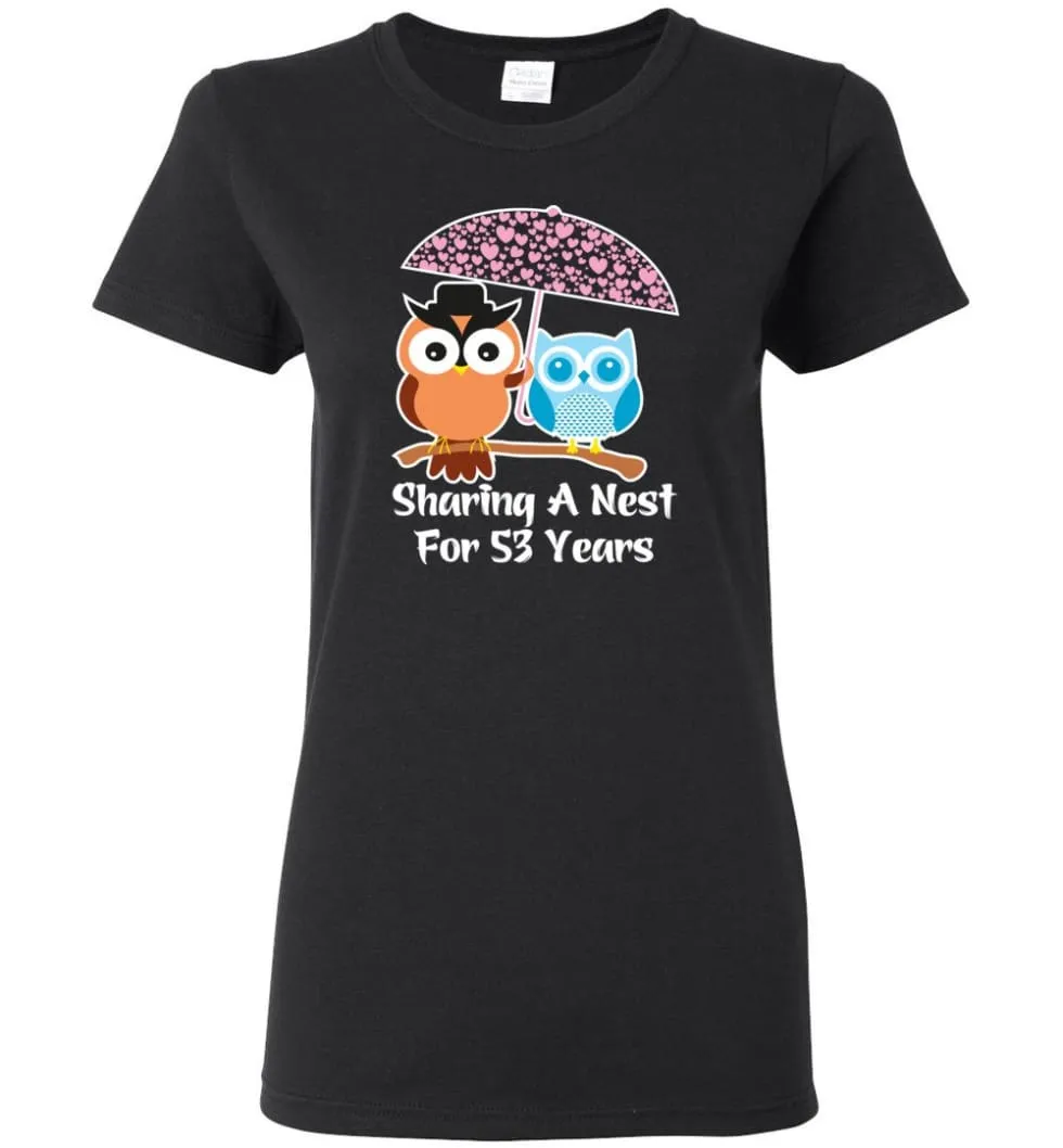 53 Years Wedding Anniversary Gifts Valentine's Day Women Tee