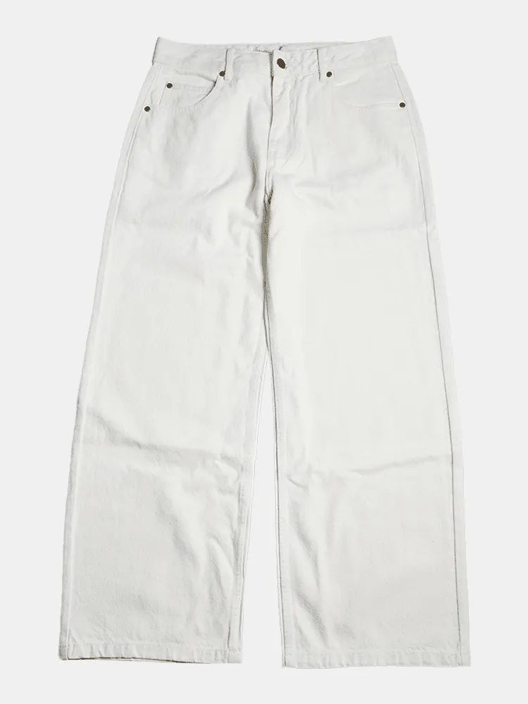 Afends Kendall Organic Denim Low Rise Jean - Off White