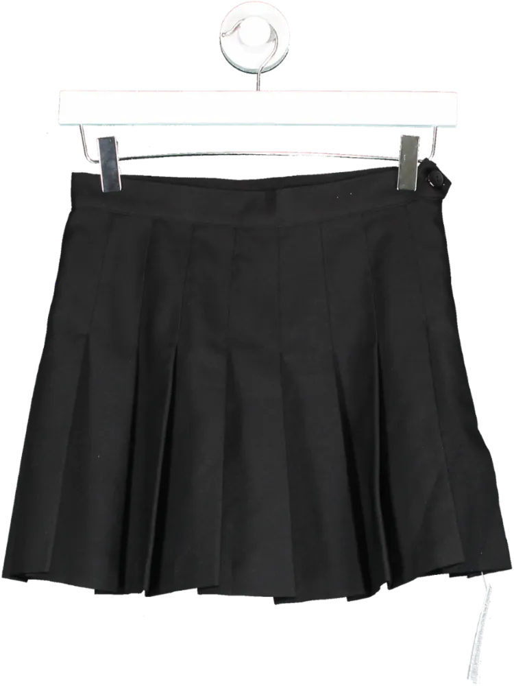 American Apparel Black Pleated Mini Skirt UK S