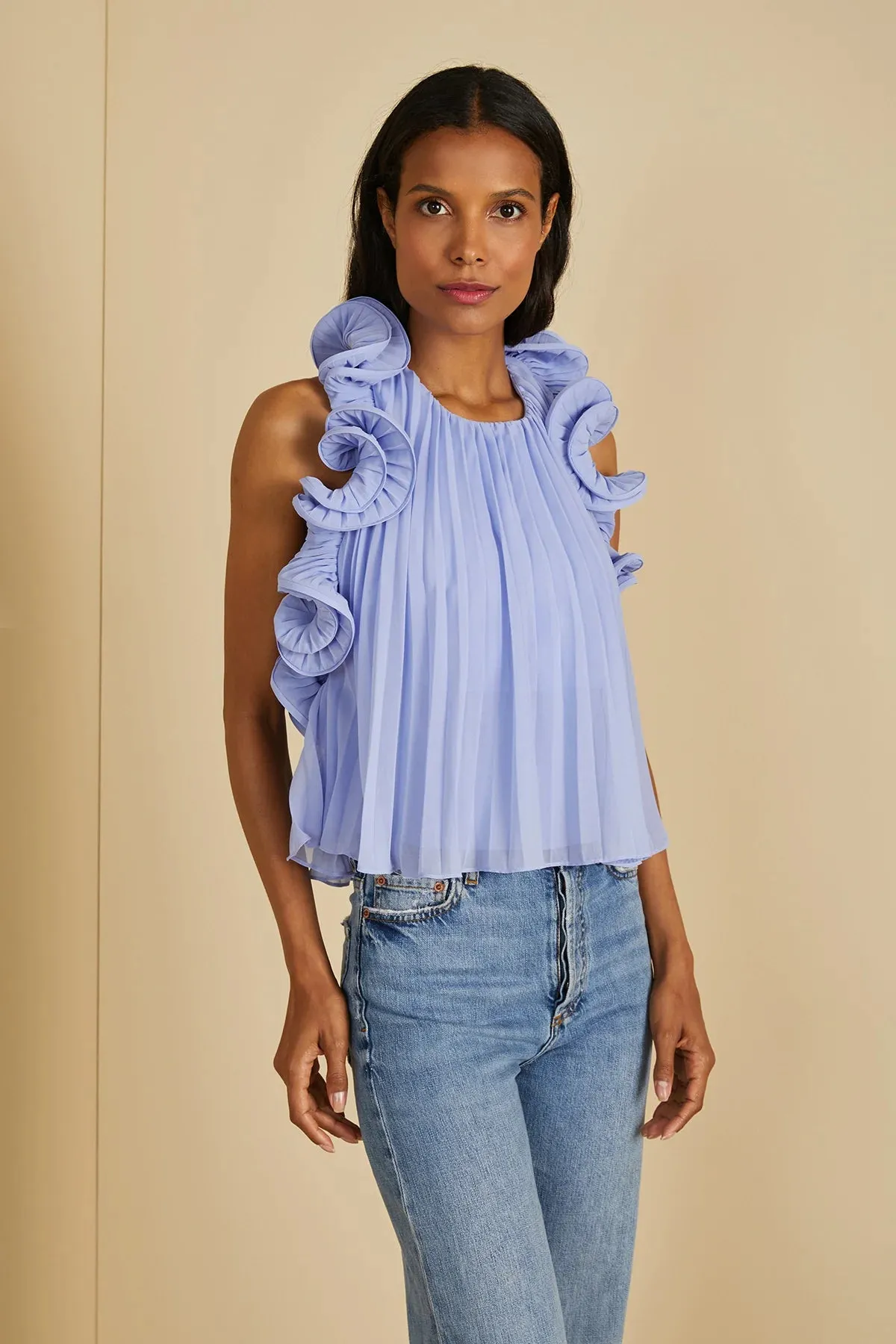 AMUR Baylin Pleated Top