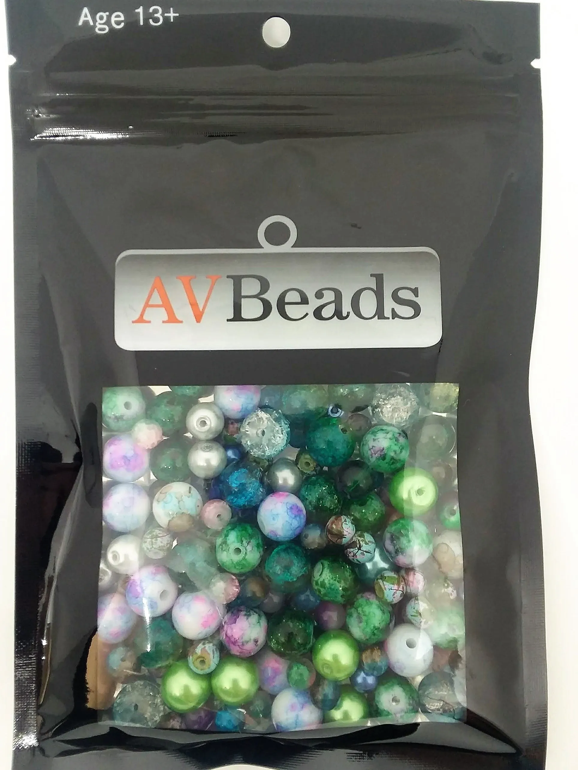 AVBeads Bulk Beads Mixed Beads Glass Beads 5oz blue, green, brown