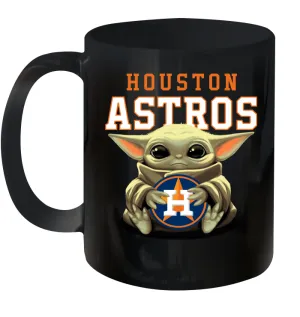 Baby Yoda Hugs Loves The Houston Astros Baseball Ceramic Mug 11oz