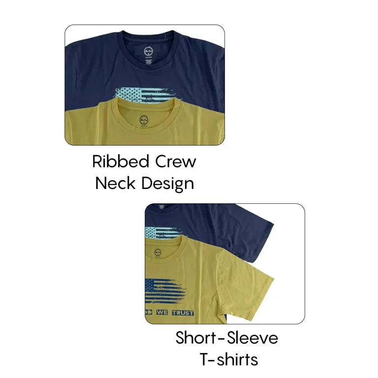 Ben Din Men’s Crewneck Short Sleeve T-Shirt, Casual Cotton Summer T-Shirts 2-Packs