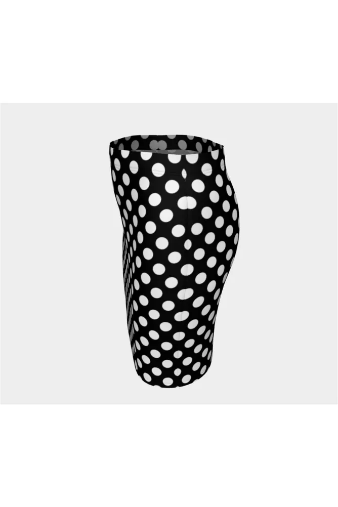 Black & White Polkadot Fitted Skirt