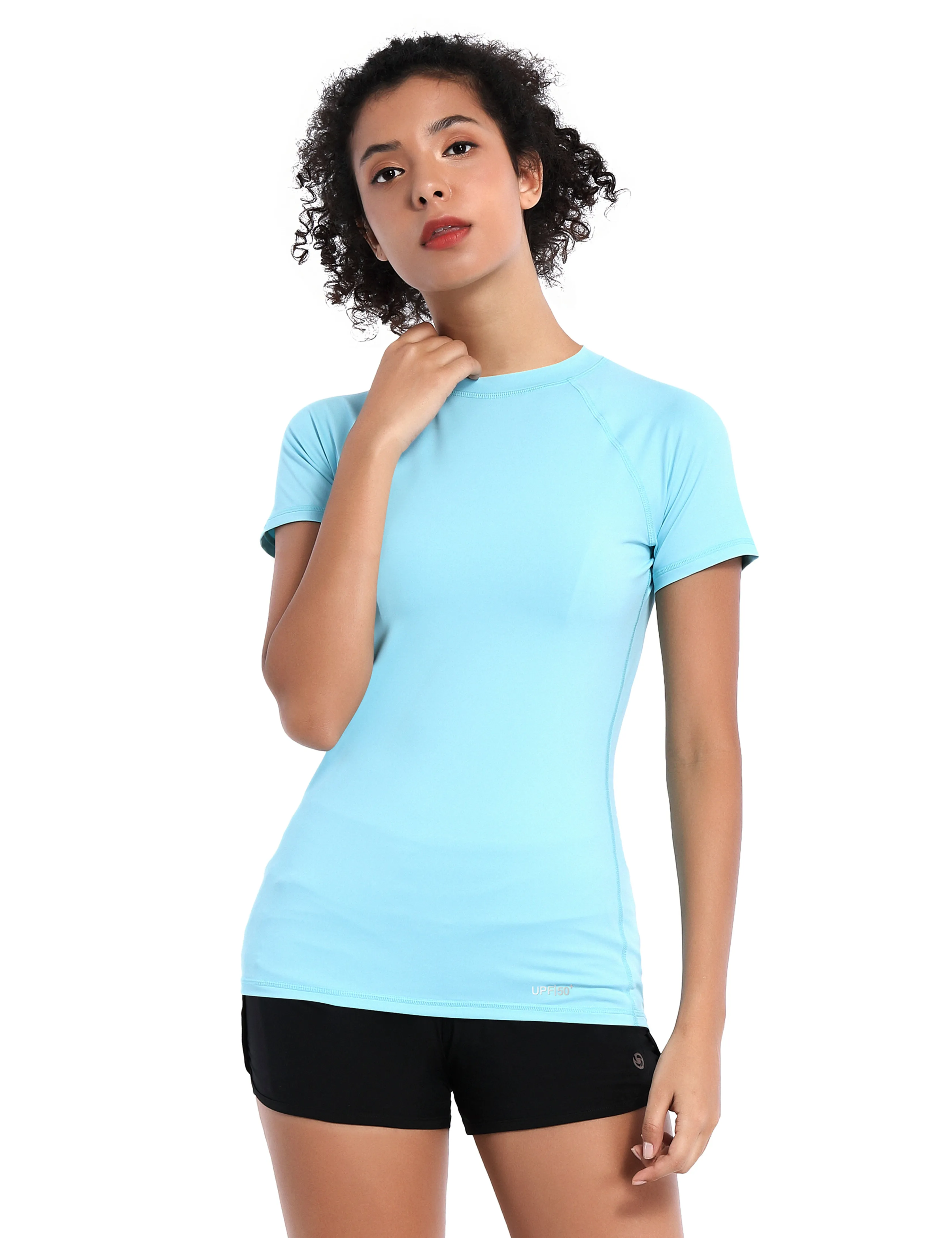 BUBBLELIME 84P/16S Short Sleeve Rashguard for Women