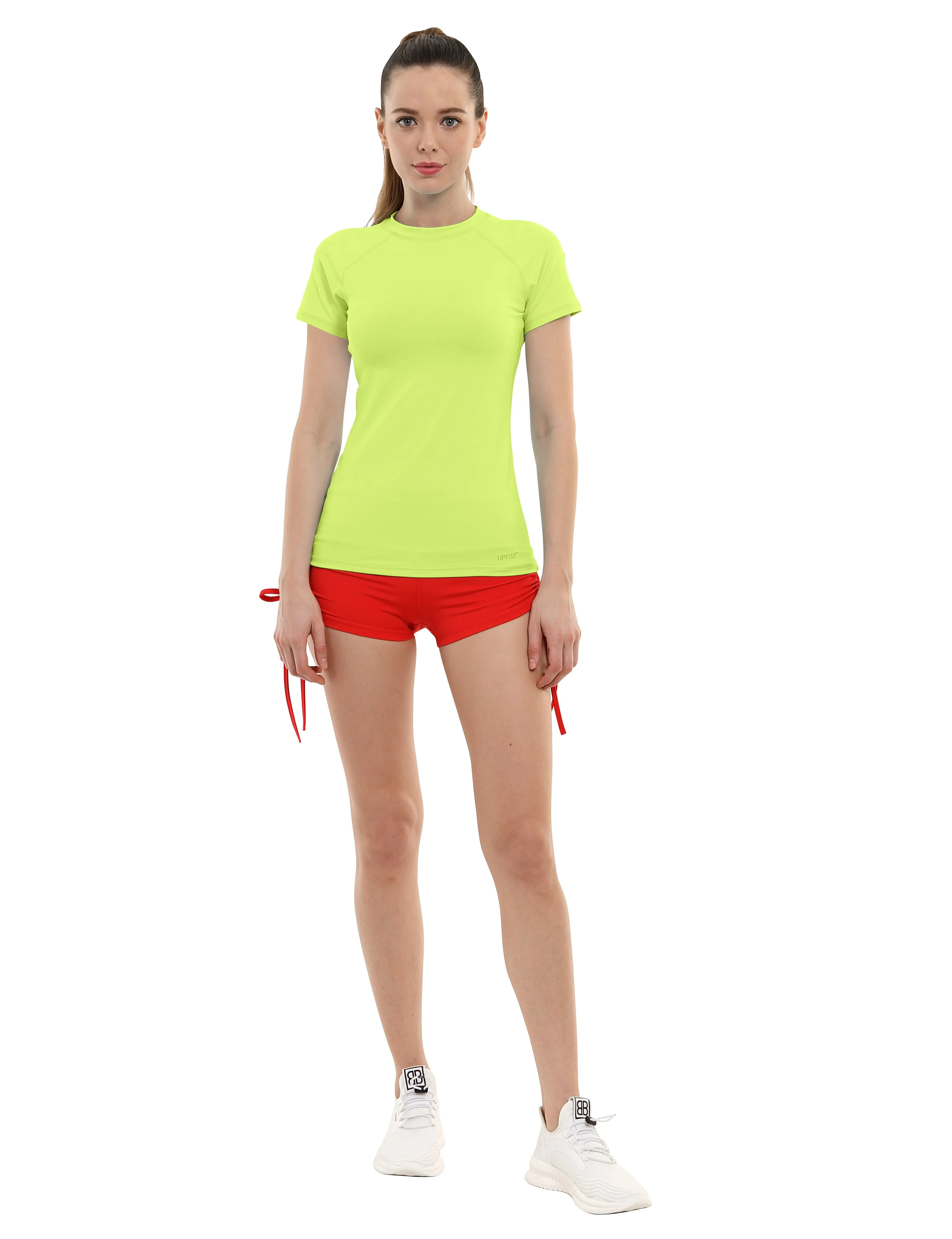 BUBBLELIME 84P/16S Short Sleeve Rashguard for Women