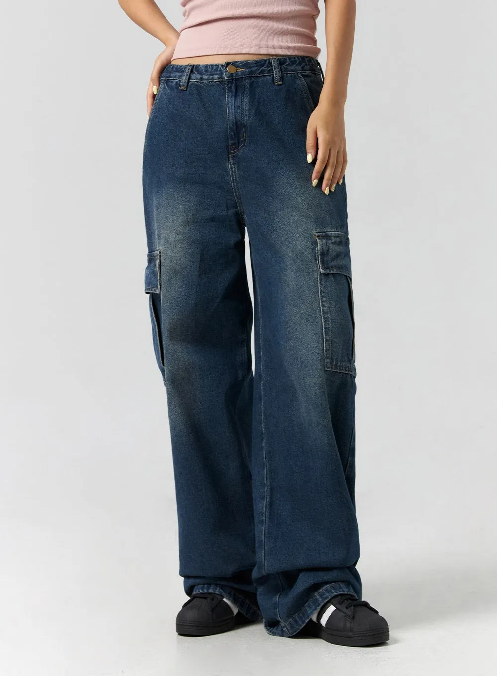 Cargo Chic Wide Leg Jeans CS302