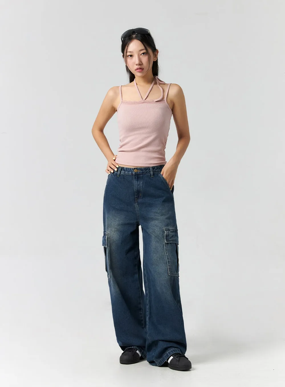 Cargo Chic Wide Leg Jeans CS302