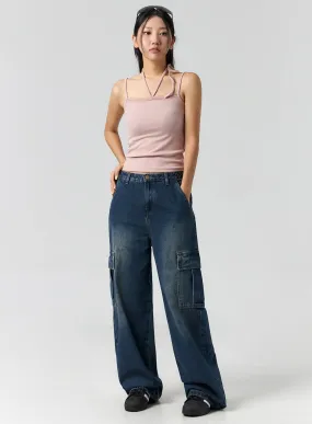 Cargo Chic Wide Leg Jeans CS302