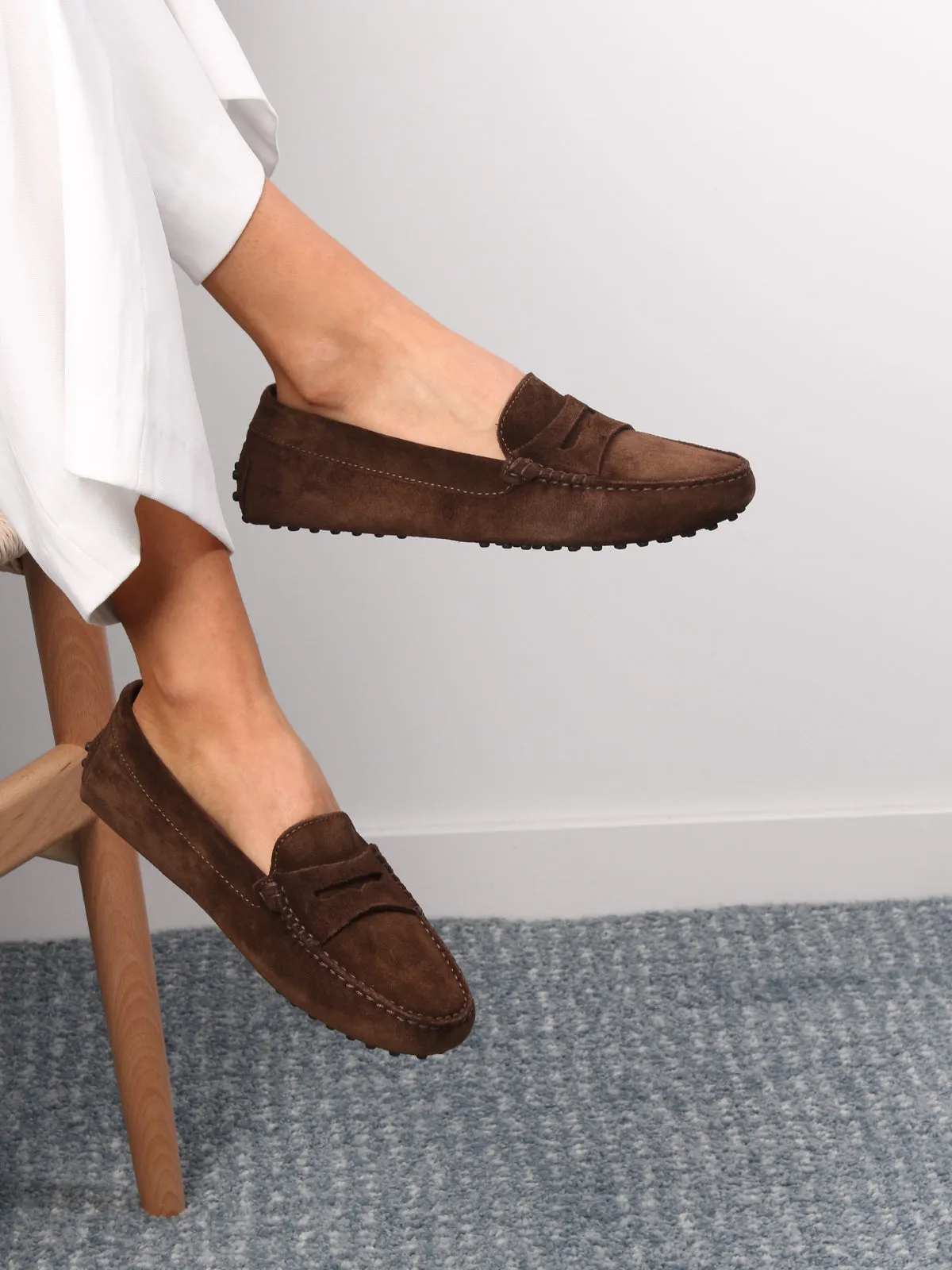 Chocolate Suede Driving Shoes