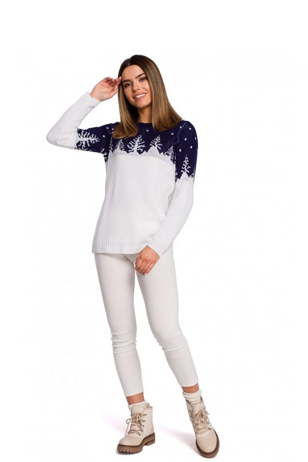 Christmas Sweater White/Navy