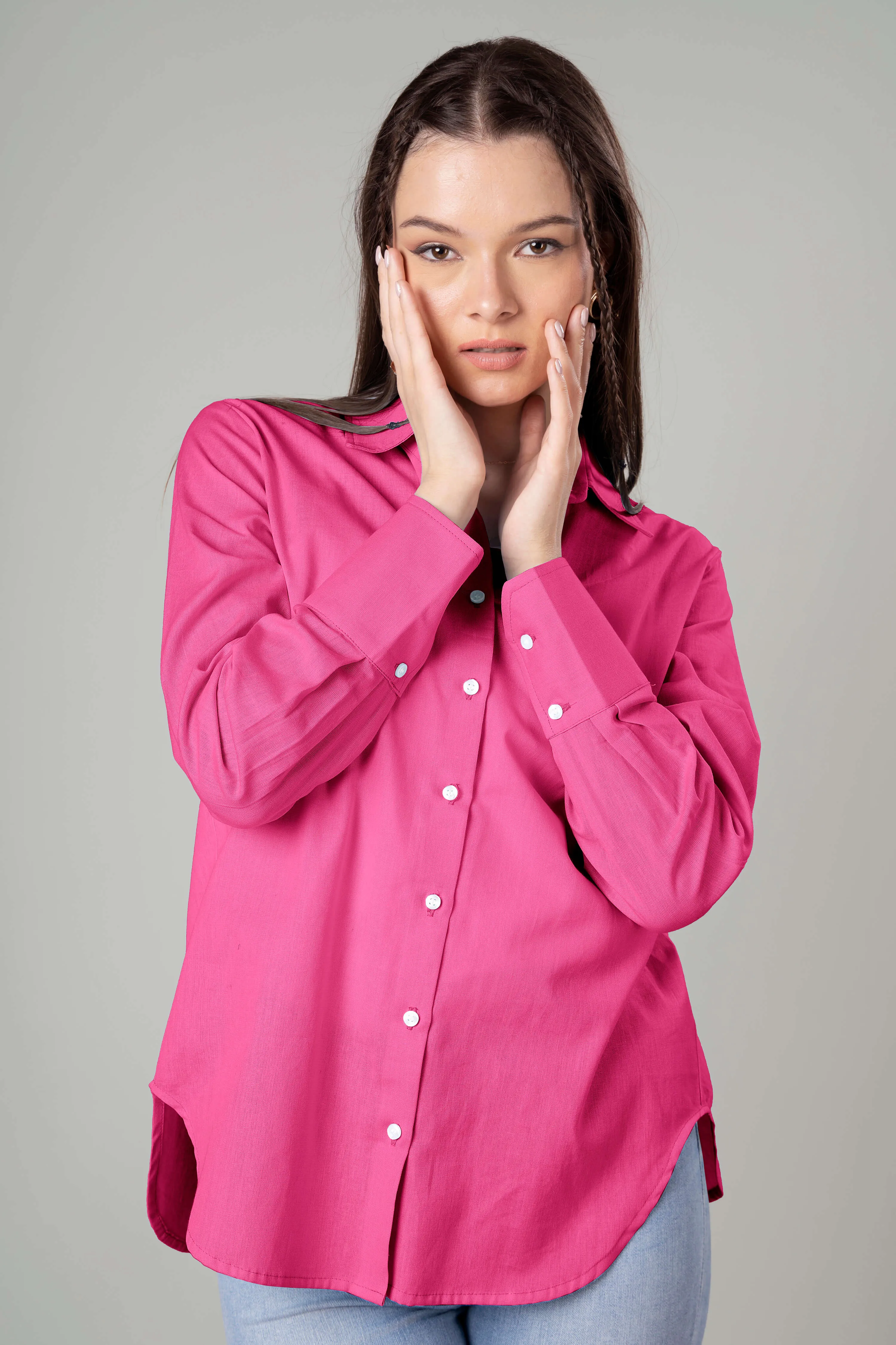 Classic Plain Cotton Shirt For Women