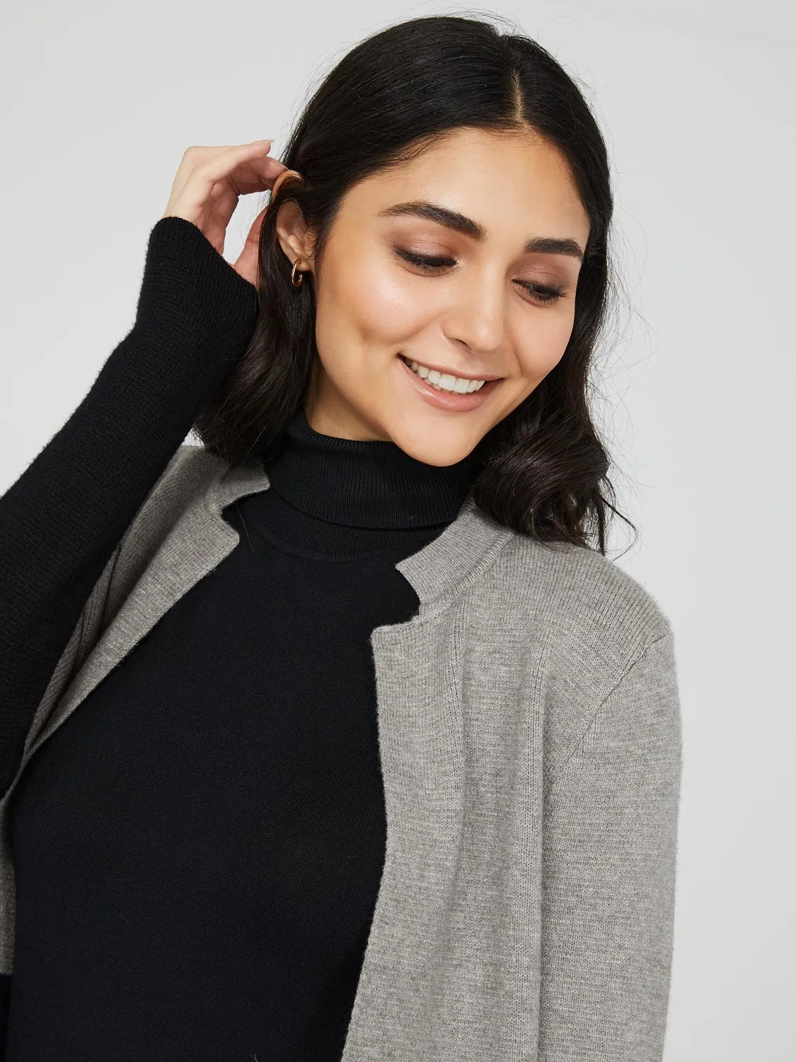 Colourblock Notch Collar Duster