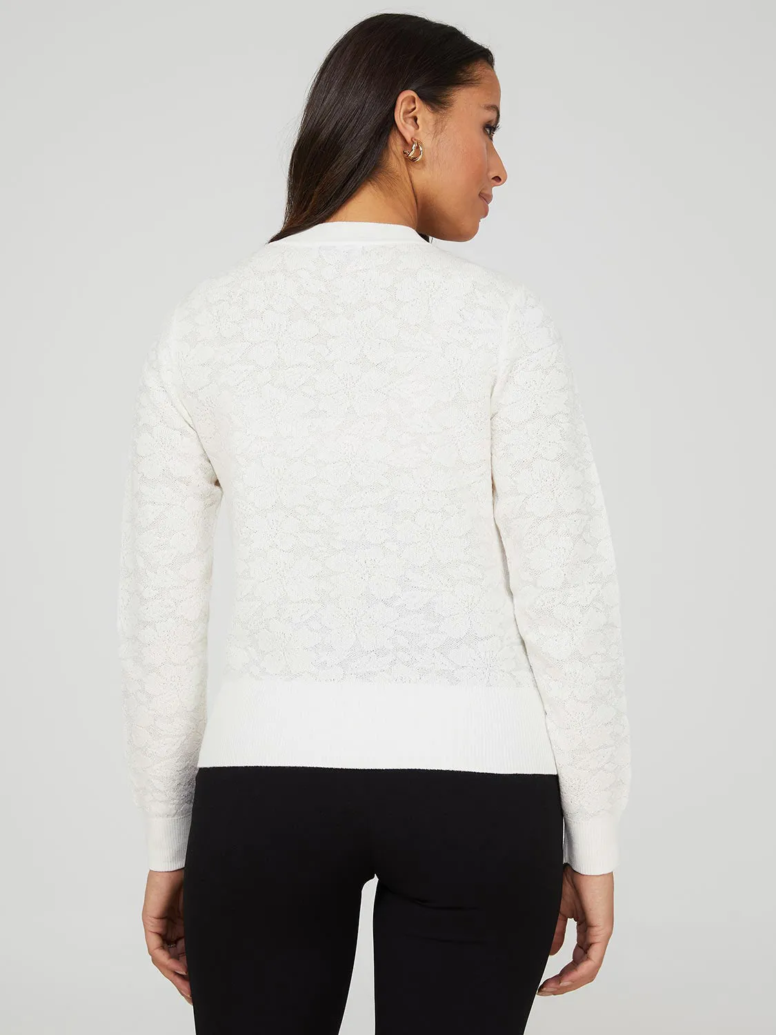 Crew Neck Jacquard Sweater