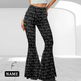 Custom Name Flare Yoga Pants for Women Soft High Waist Bootcut Leggings