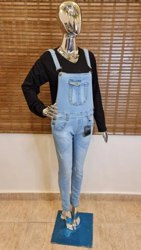 Denim Rompers with adjustable straps