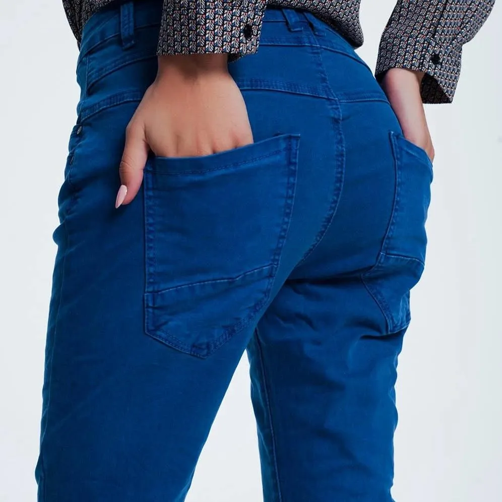 Drop Crotch Skinny Jean in Blue