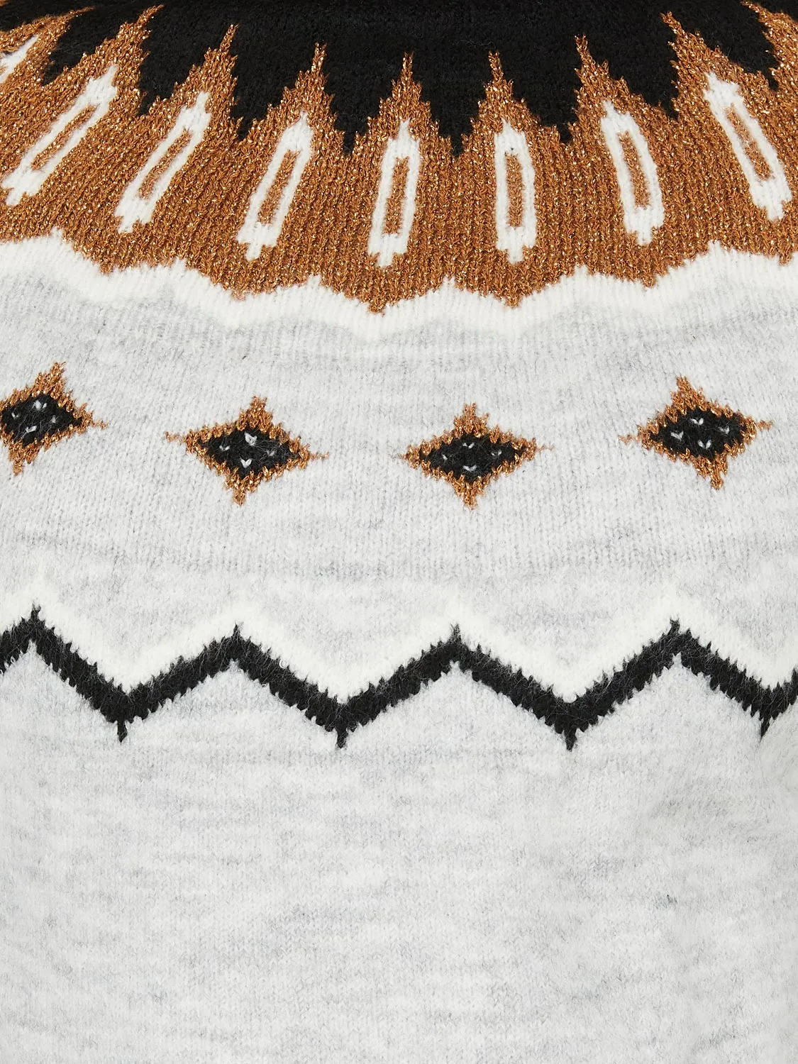 Fair Isle Pattern Crew Neck Sweater