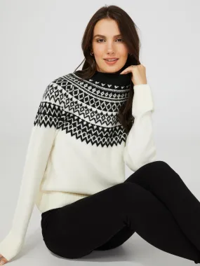 Fair Isle Pattern Long Sleeve Sweater