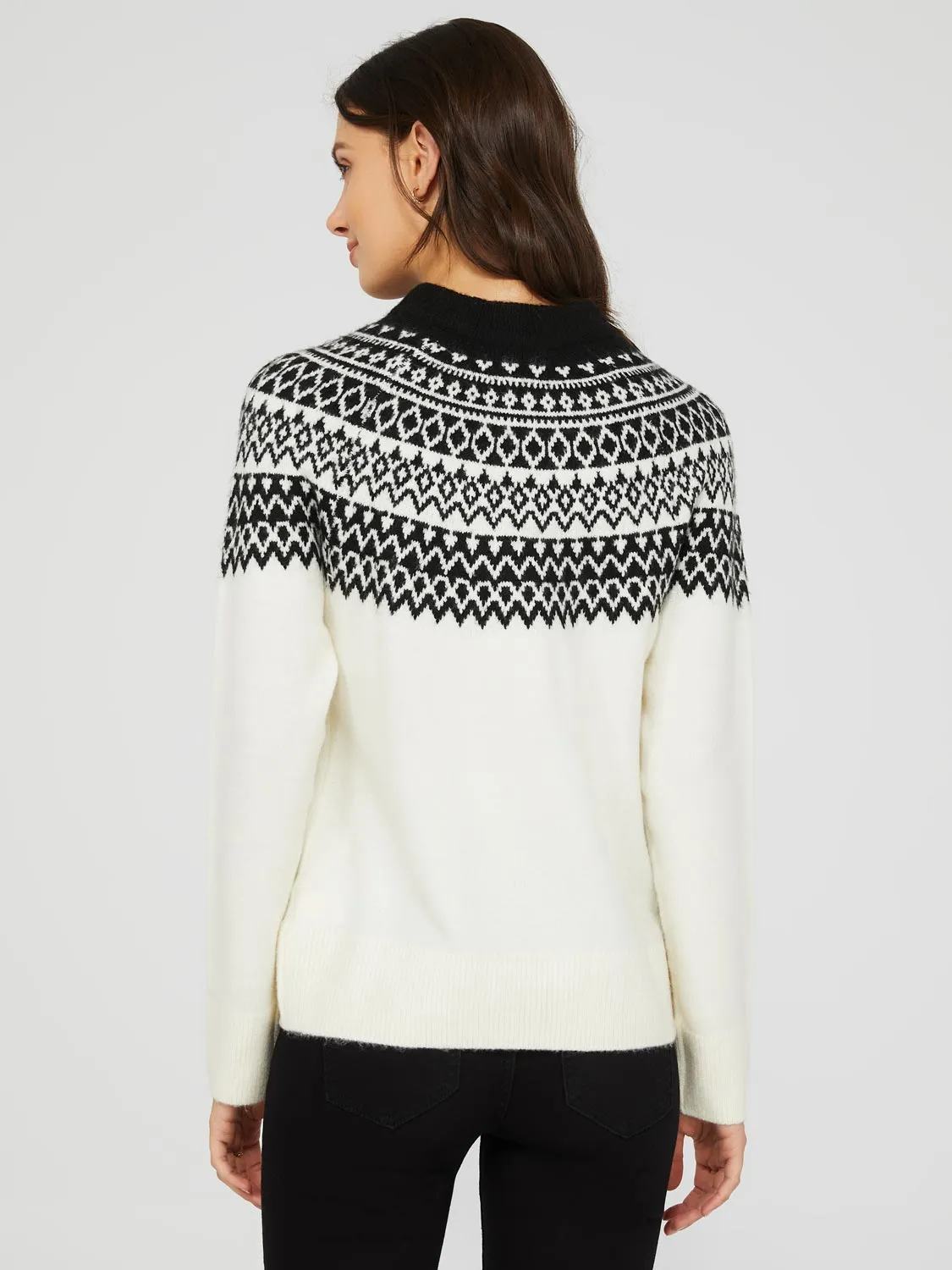 Fair Isle Pattern Long Sleeve Sweater