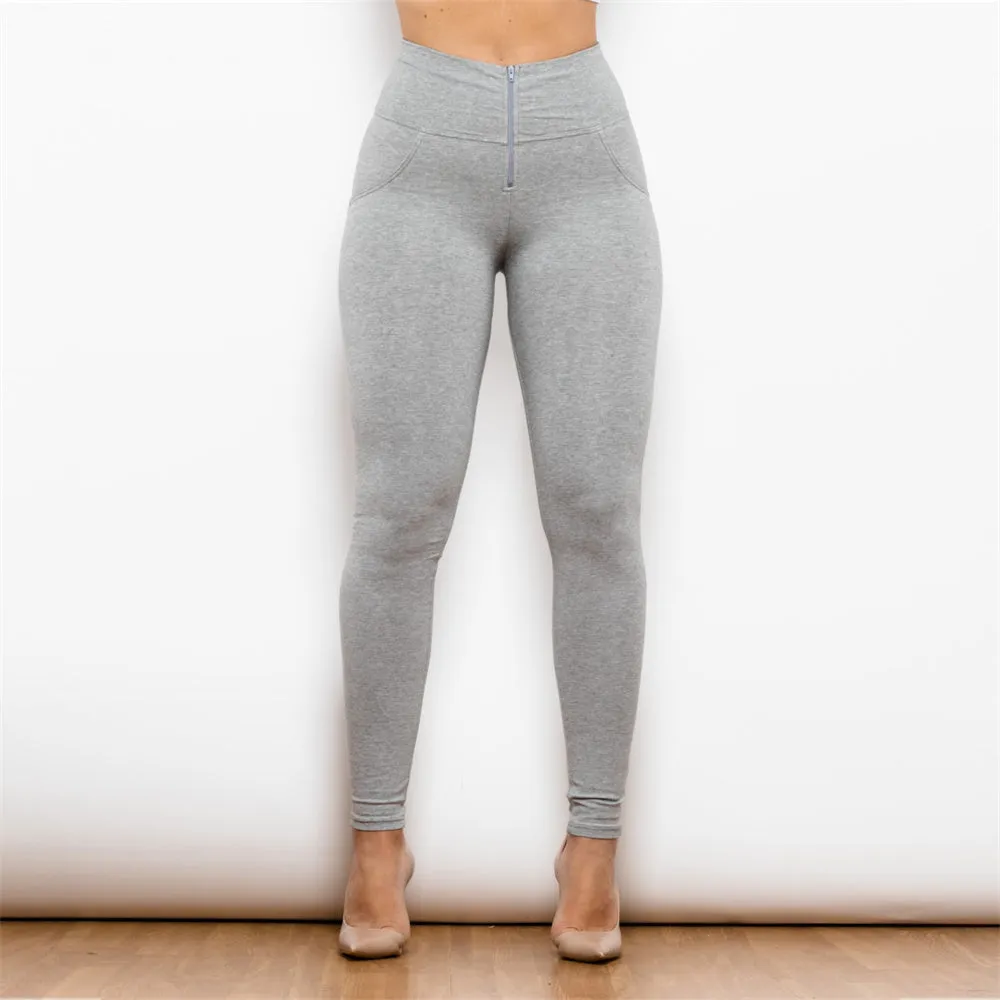 High Waist Grey Knitted Leggings