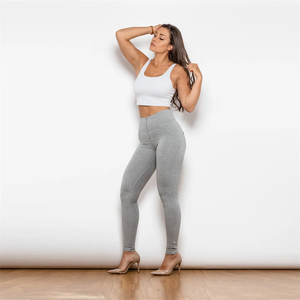 High Waist Grey Knitted Leggings