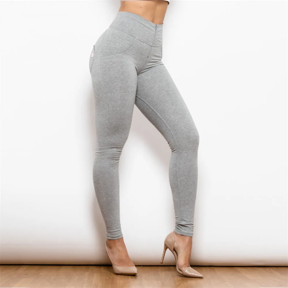 High Waist Grey Knitted Leggings