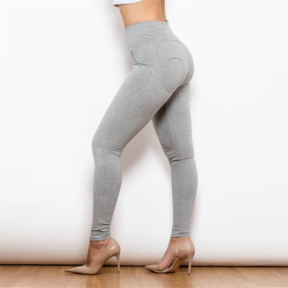 High Waist Grey Knitted Leggings