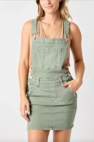 Judy Blue Garment Dyed Overall Skirt - Sage