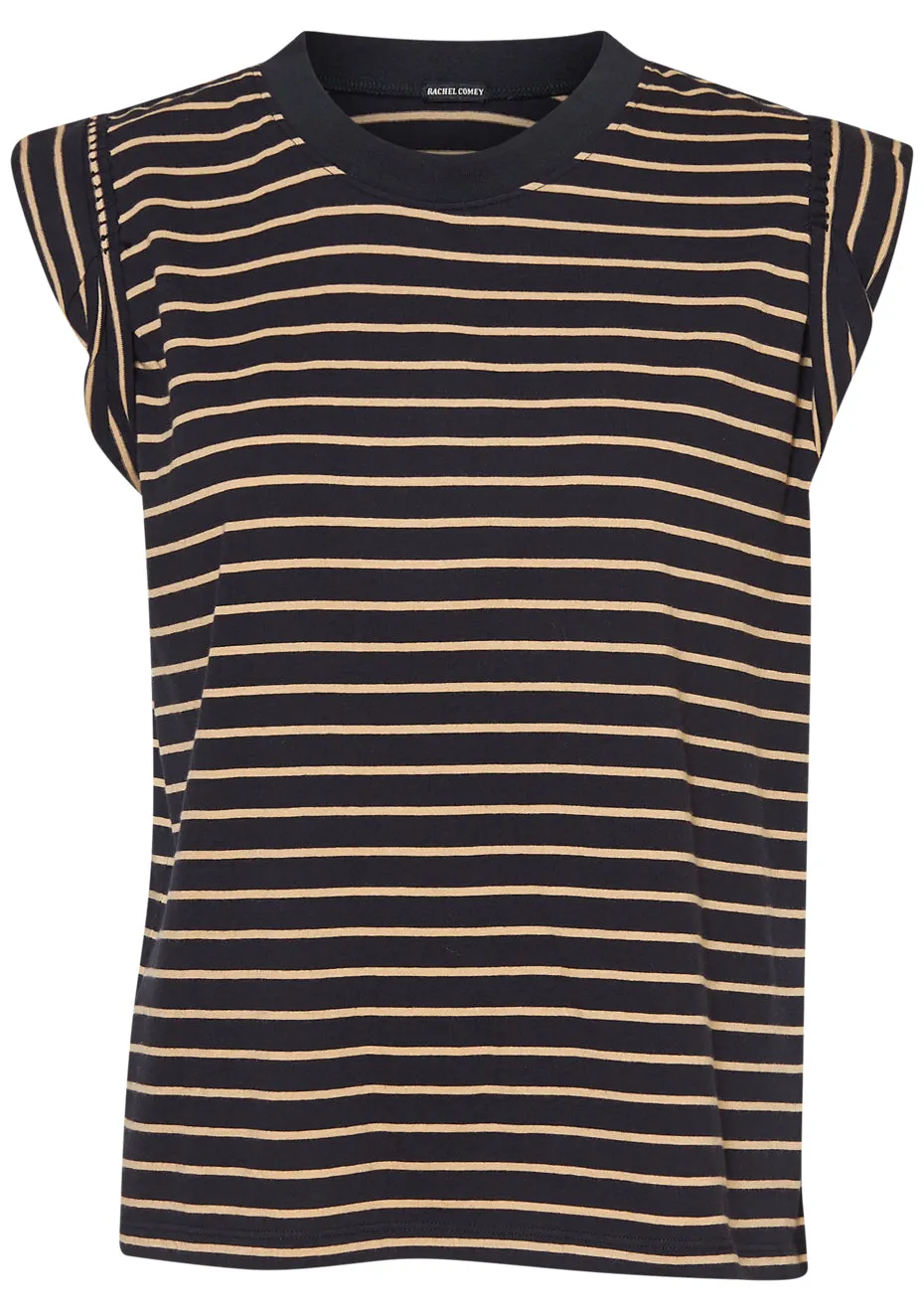 Miles Stripe Tee Black Khaki