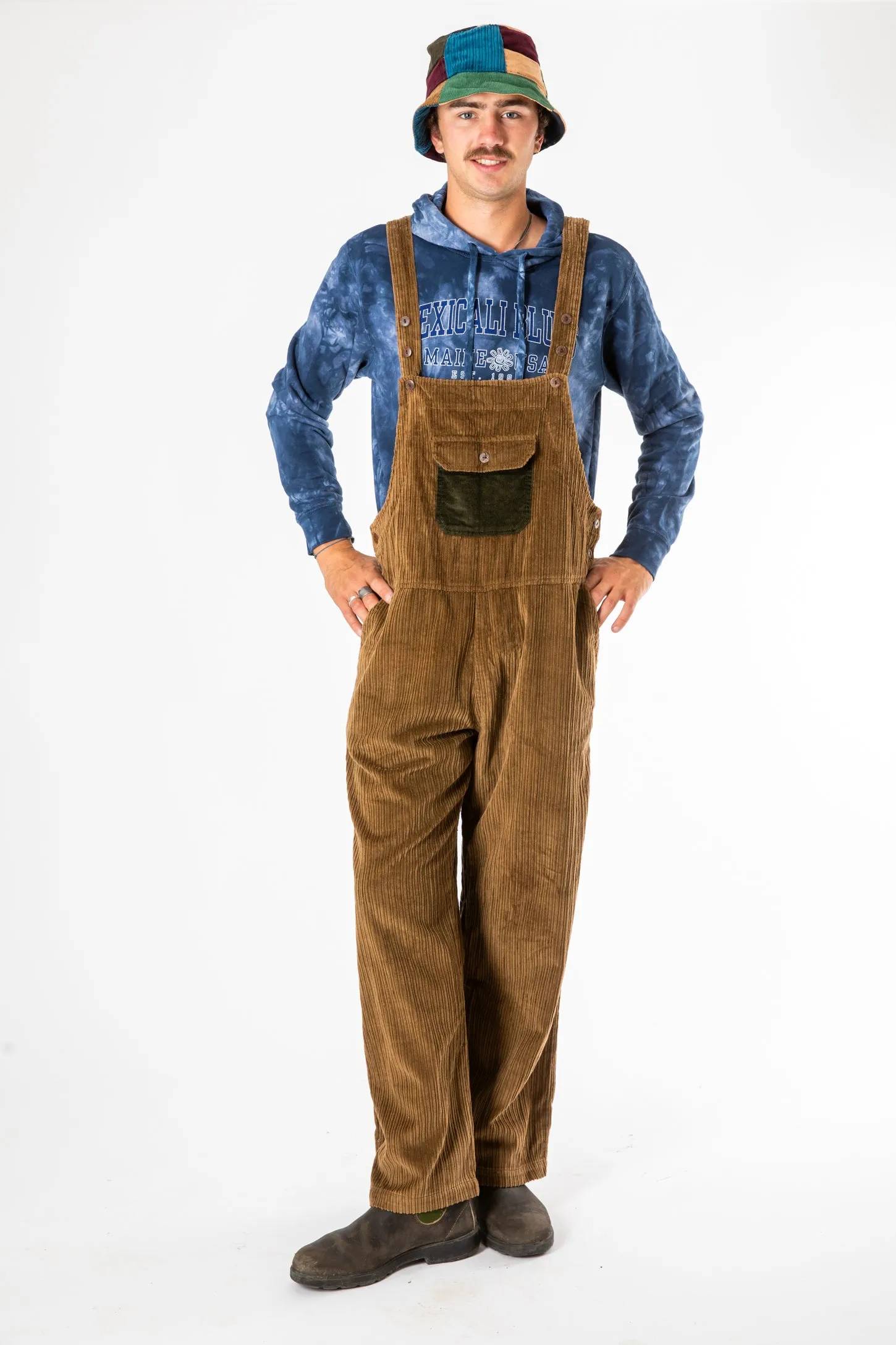 Tokha Color Block Corduroy Overalls