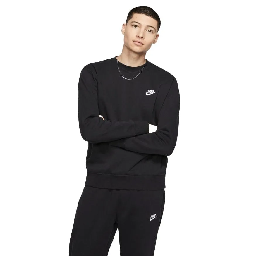 NIKE UNISEX SPORTSWEAR CLUB FLEECE CREW BLACK SWEATSHIRT