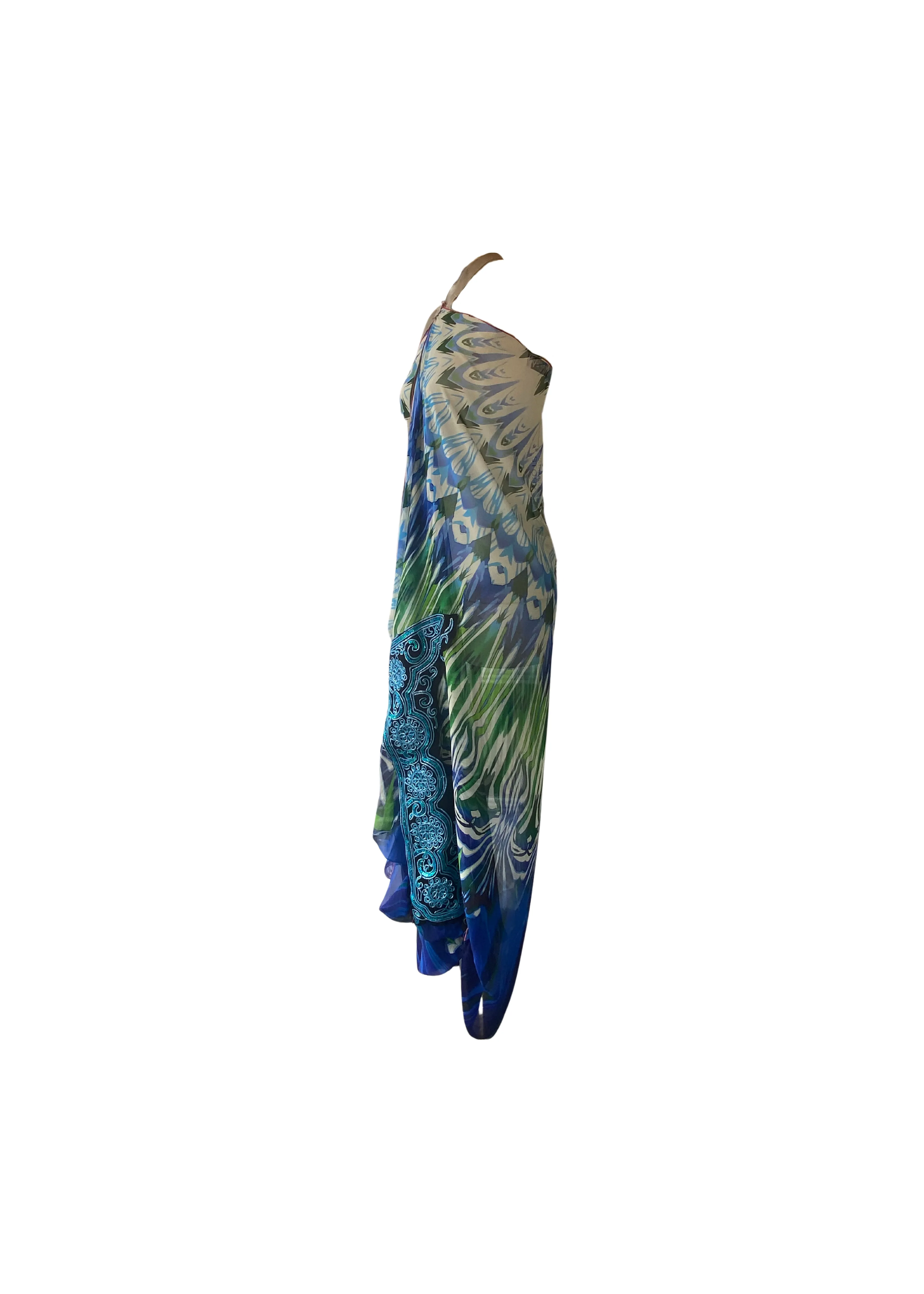 Ocean Feather Halter Dress