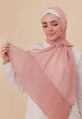 One Side Pleated Solid Scarf