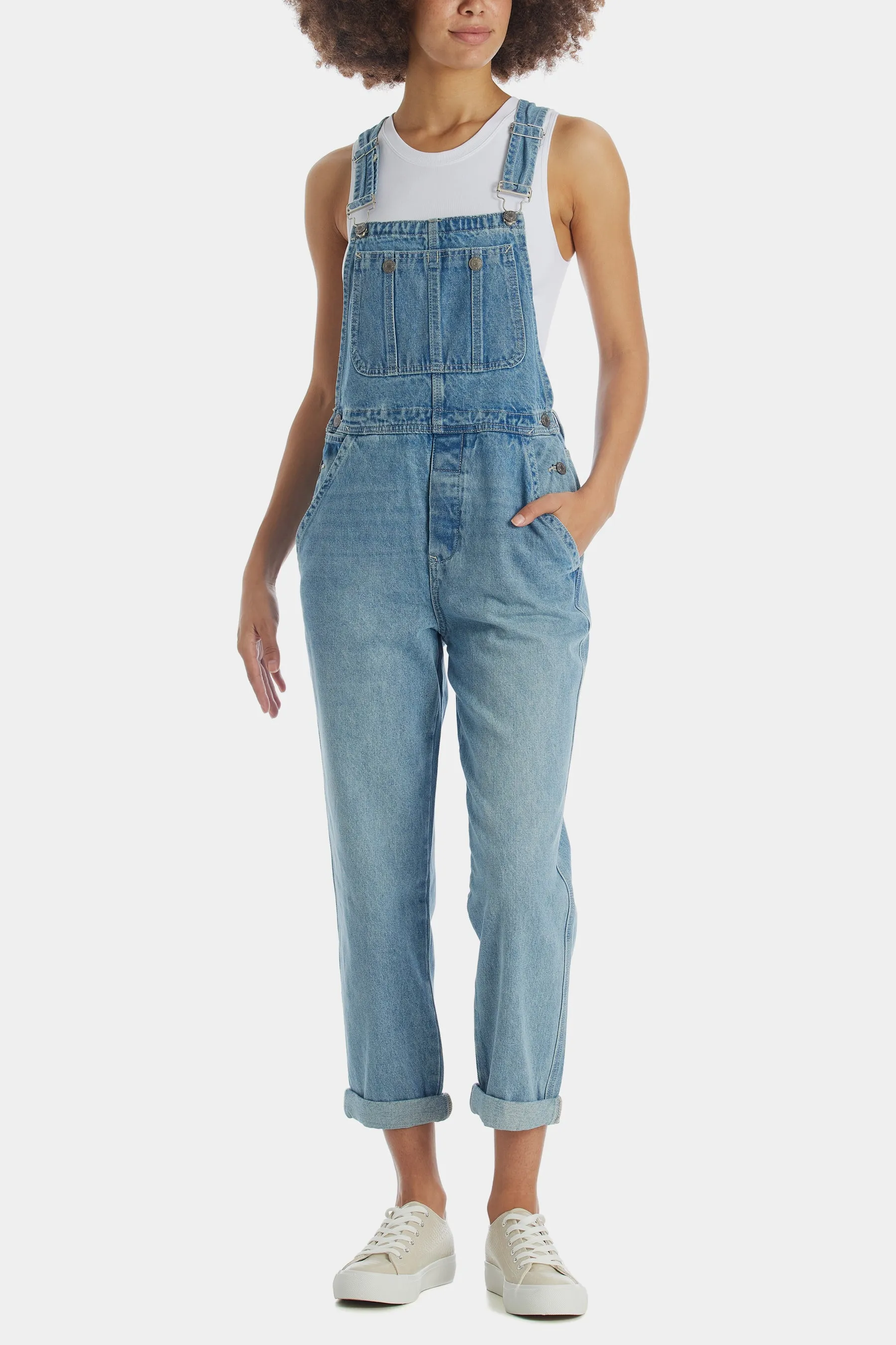 Washed Woven Overalls