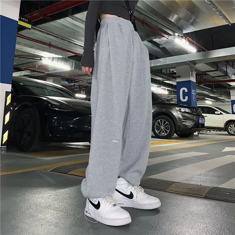 Plain Wide Leg Sweatpants dd11