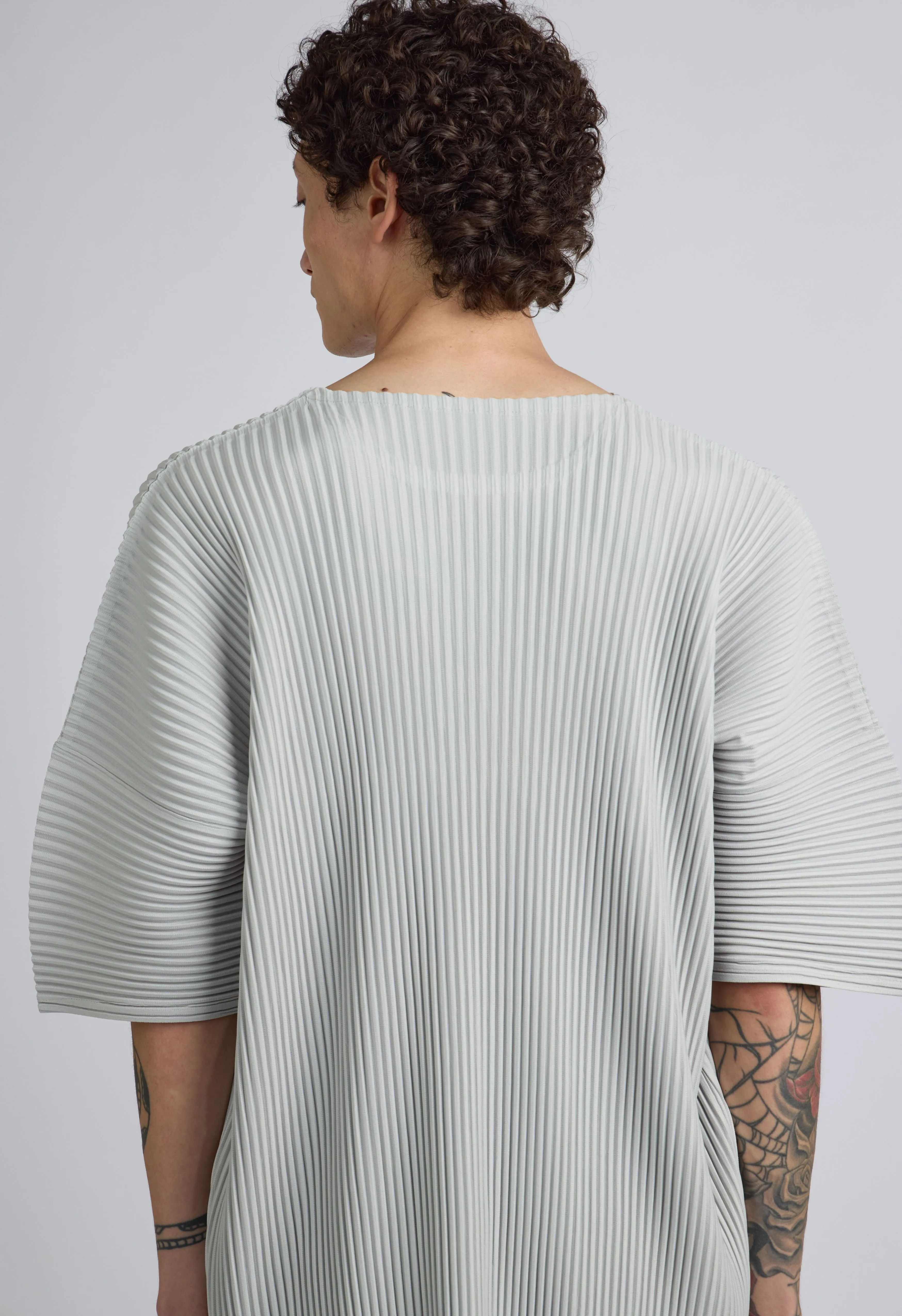 Pleated Crew Shirt In Powder