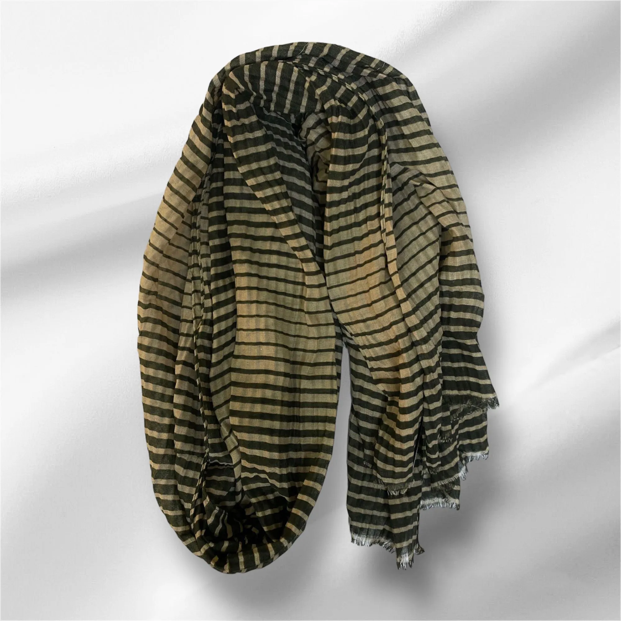 Pleated Hijabs Long Striped Shawls For Women SS2024