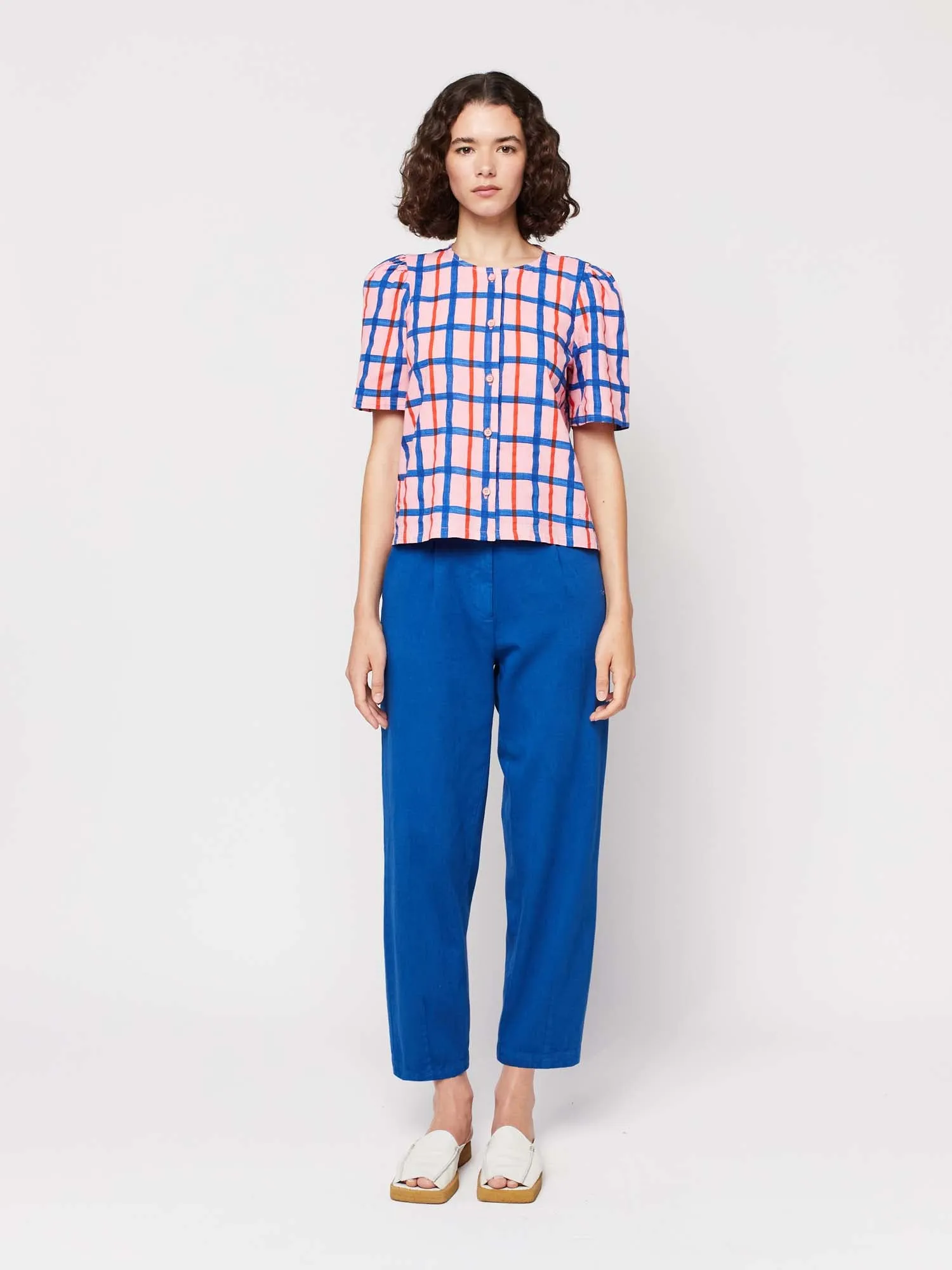 Pleated Straight Leg Trousers