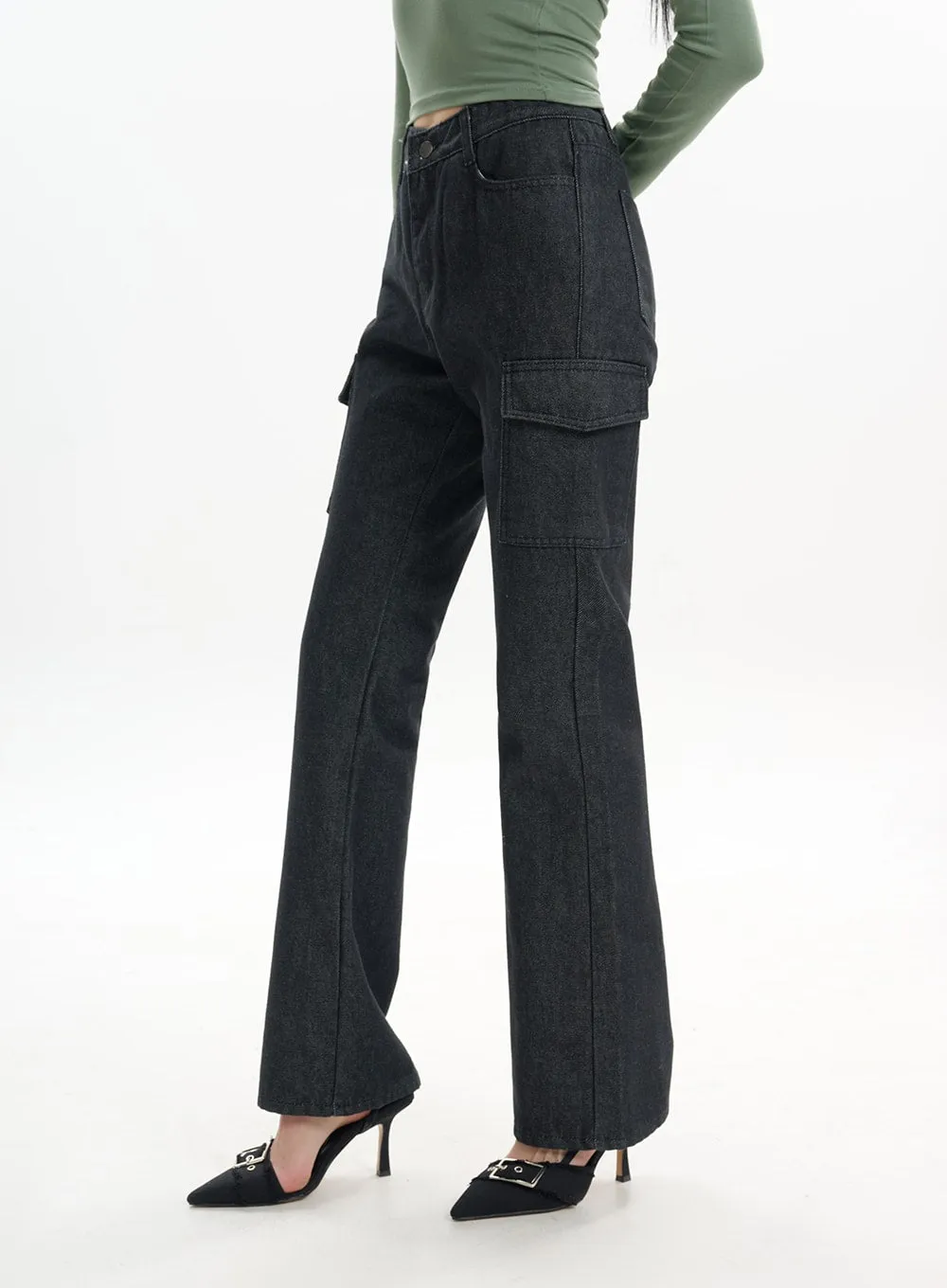 Pocket Flared Jeans IF413