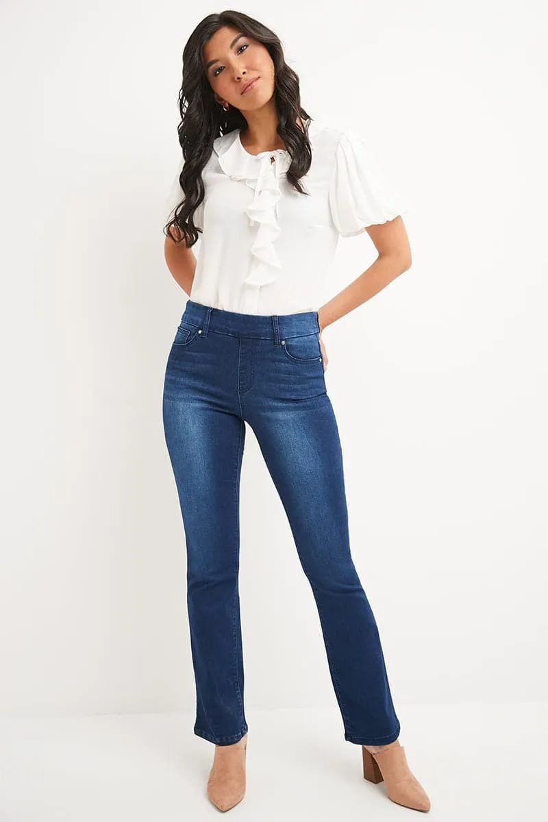 Pull-on Bootcut Jeans with real pockets