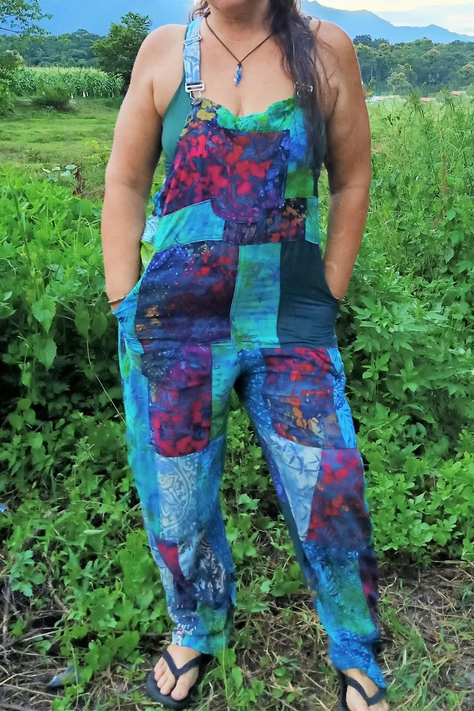 Rayon Patchwork Overalls