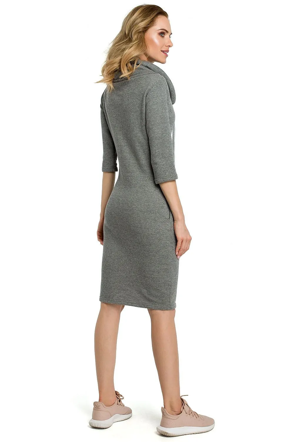 Sage Grey Hooded Daydress