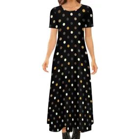 Short Sleeve Round-Neck Long Dress Round neck short sleeve dress