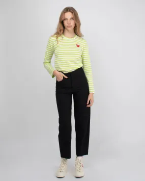 T277 RED HEART STRIPED L/S  / GREEN